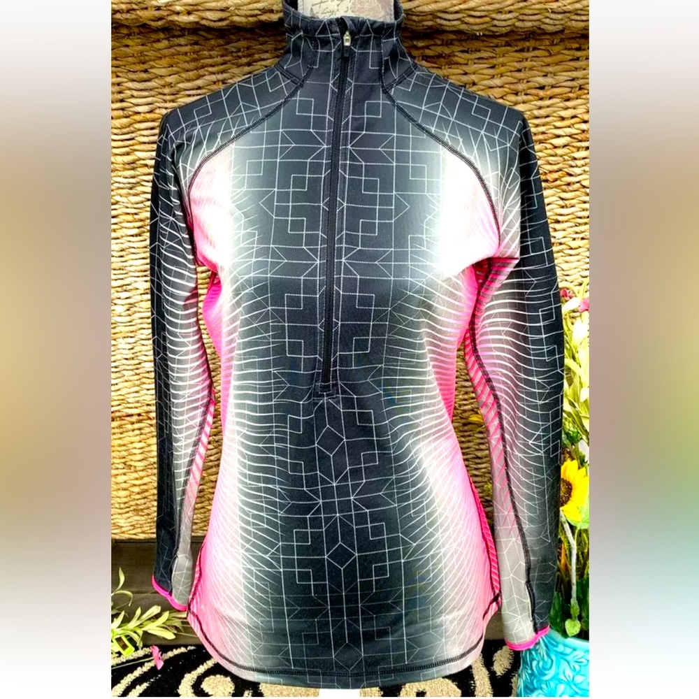 Nike Pro Elite Half Zip Pullover Top Jacket Womens Sz Large Hyperwarm Run